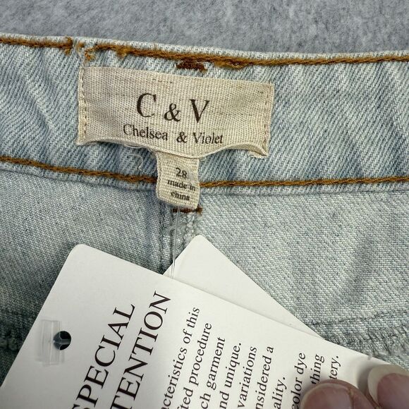 NWT Chelsea & Violet C & V Womens Jean Shorts Size 28 Cutoff Button Fly Frayed - Picture 8 of 12